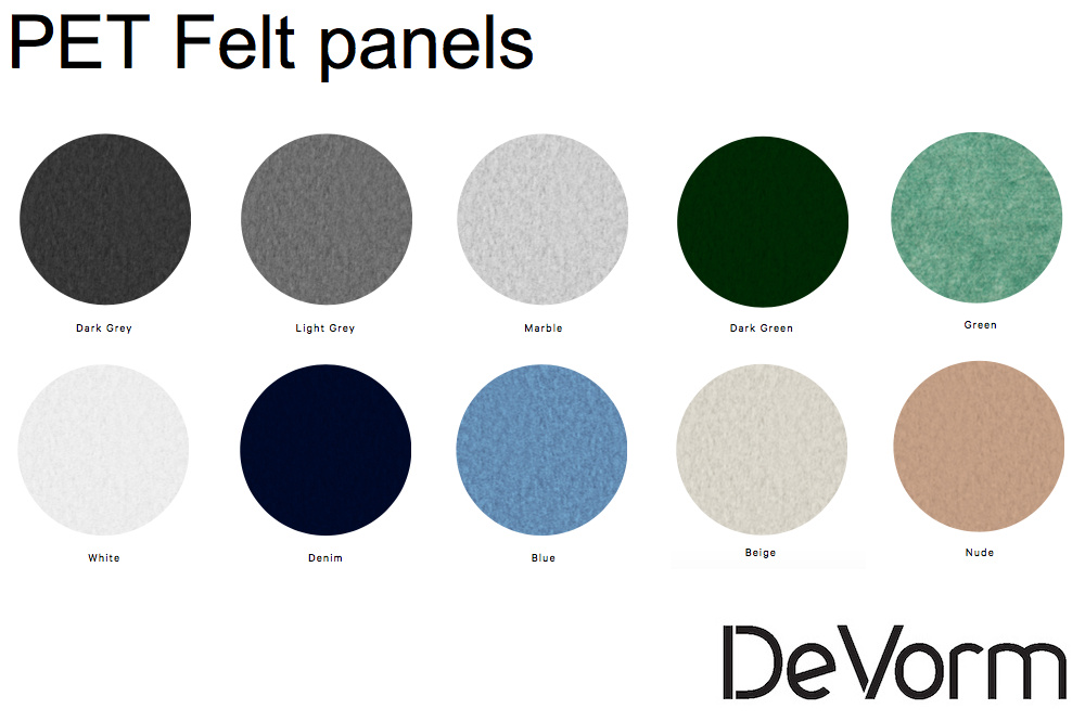 de vorm pet felt panels kleuren