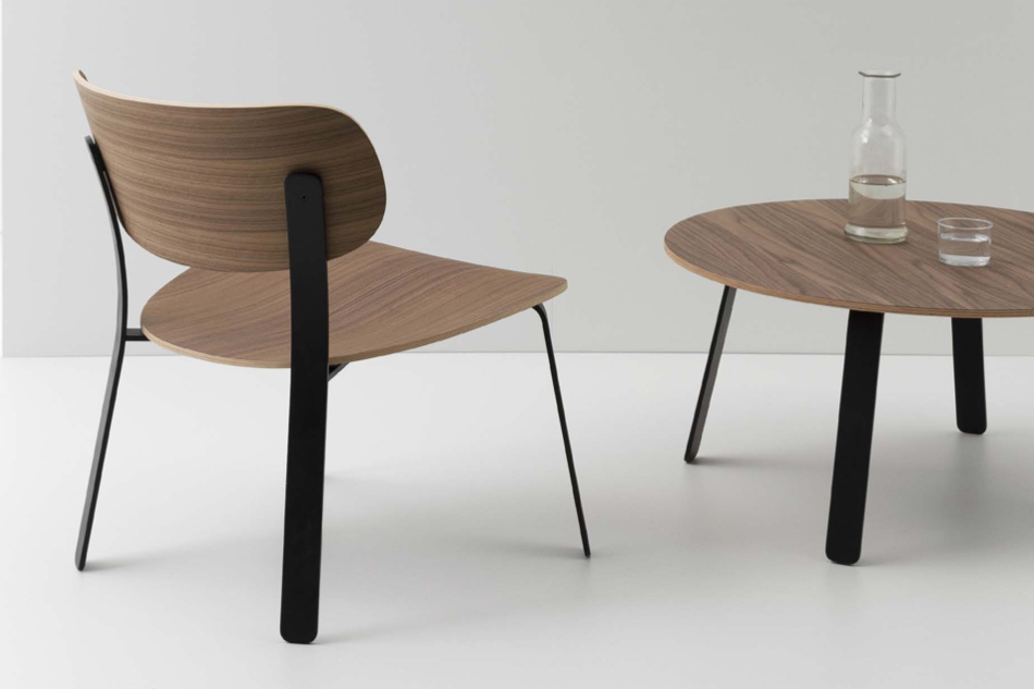 duurzame walnoot houten lounge stoel