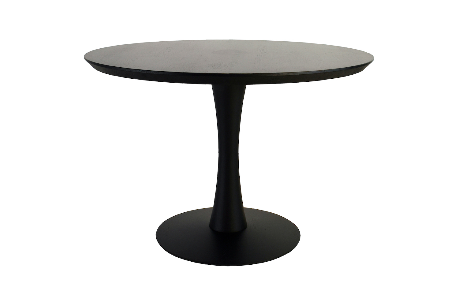 ronde zwarte kolomvoet tafel